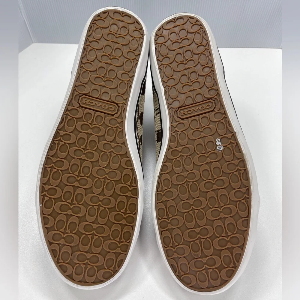 Coach Keeley Khaki Signature C Sneakers Slip On Shoes, Size 9.5 - Picture 8 of 12